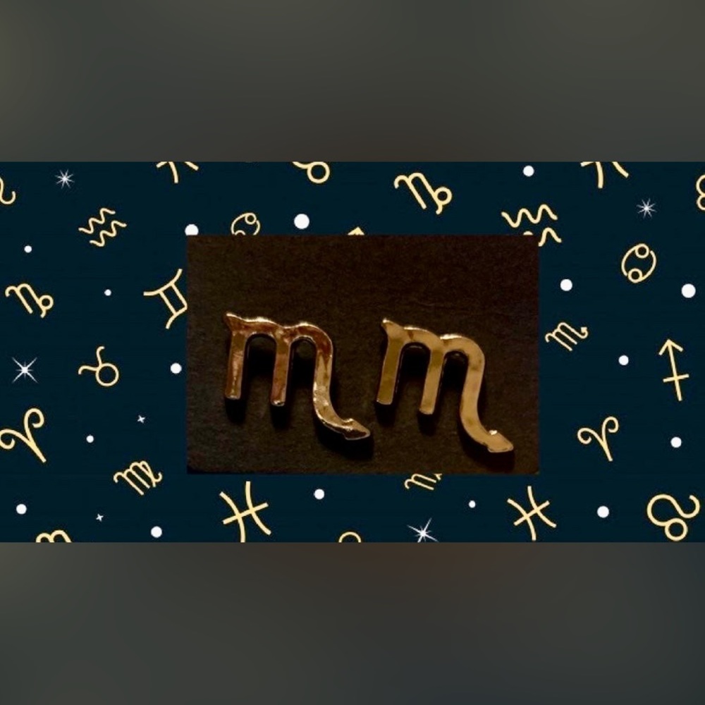 Scorpio Gold Stud Earrings